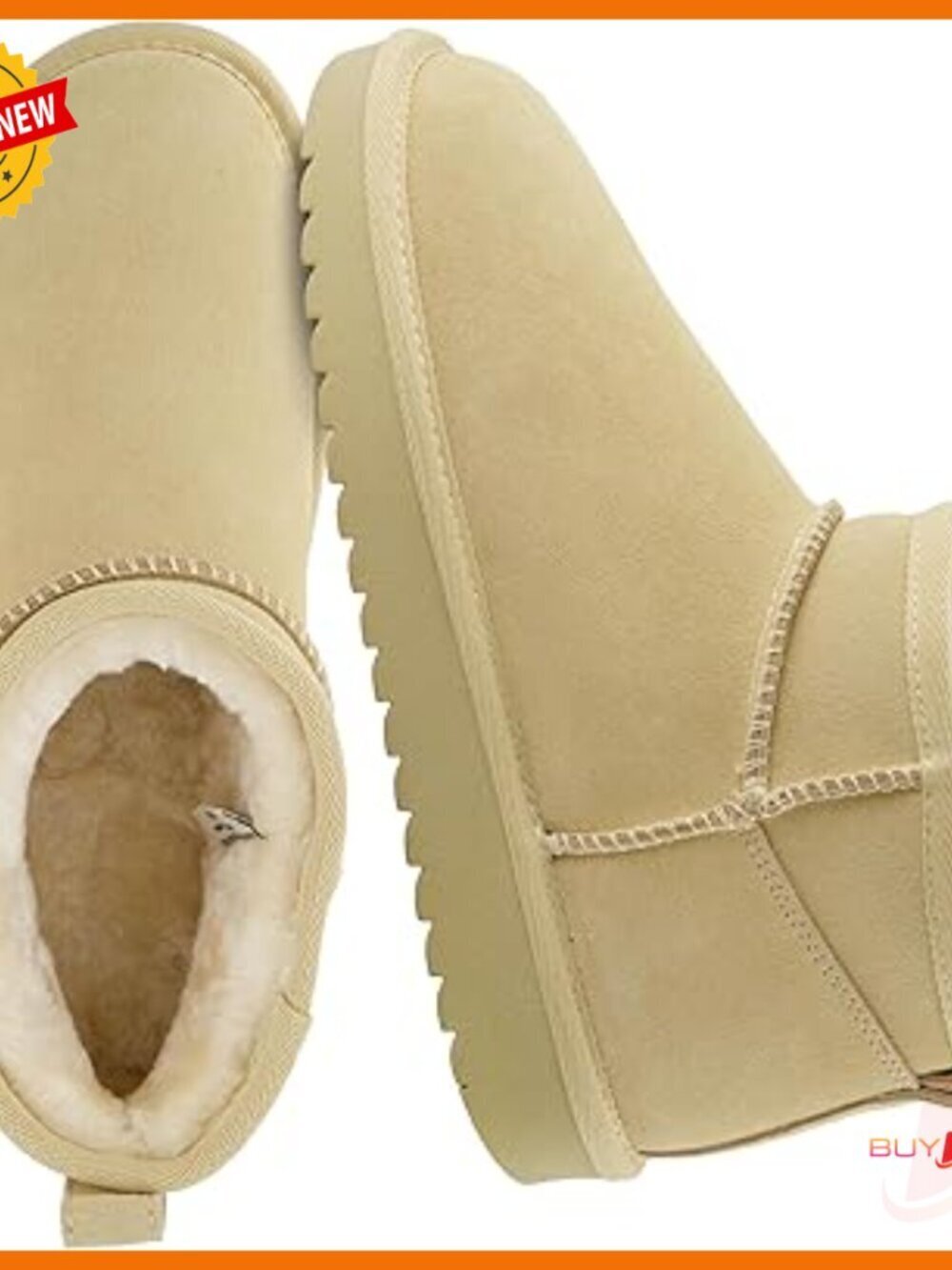 Genuine Suede Ankle Boots with Faux Fur Lining and Memory Foam